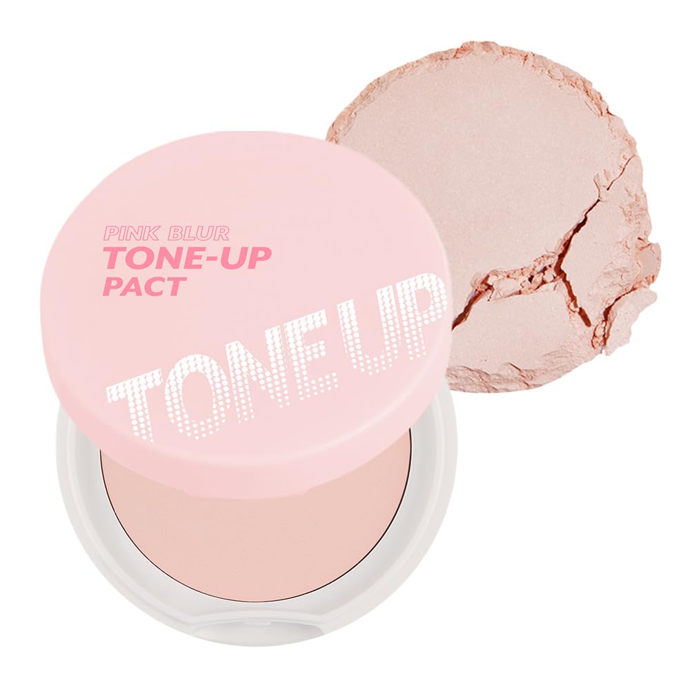 I'M MEME Compact - Tone-up Pact | Korean Pressed Setting Powder for Oily Skin | Mattify Skin, Pink Blur Effect, Makeup F