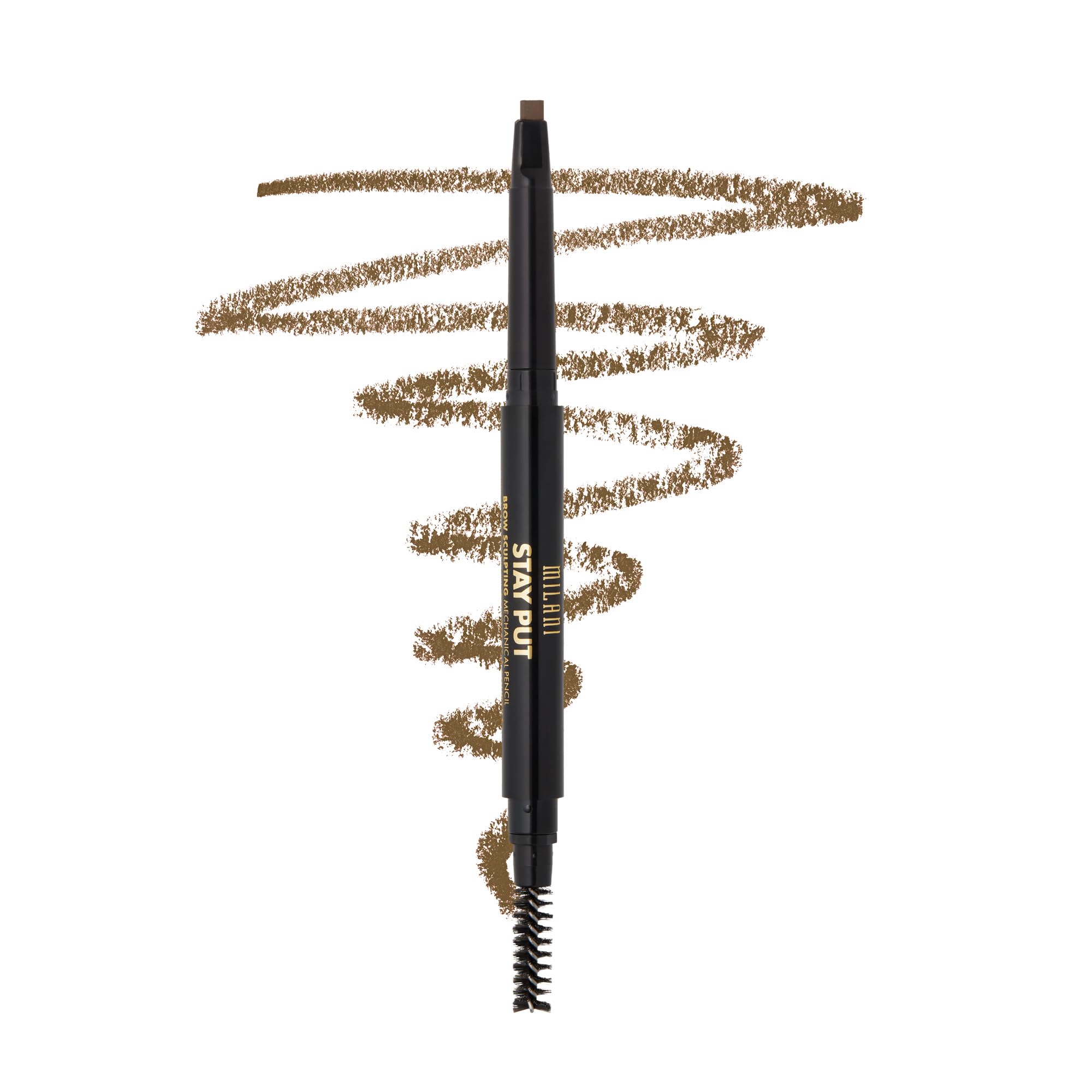 Milani Stay Put Brow Sculpting Mechanical Pencil - Medium Brown Cruelty-Free Long-Lasting Eyebrow Pencil for Defined & S