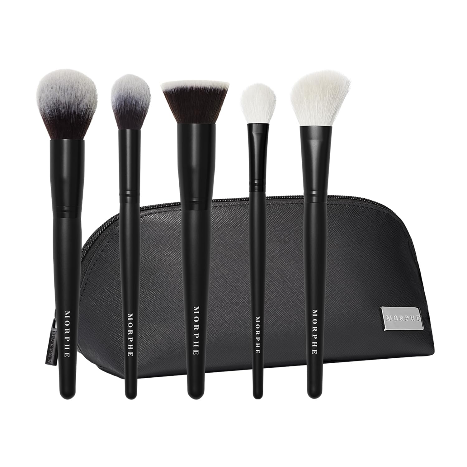 MORPHE Face The Beat Synthetic Makeup Brushes - Professional 5 Piece Brush Set for Foundation, Blush, Contour & Blending