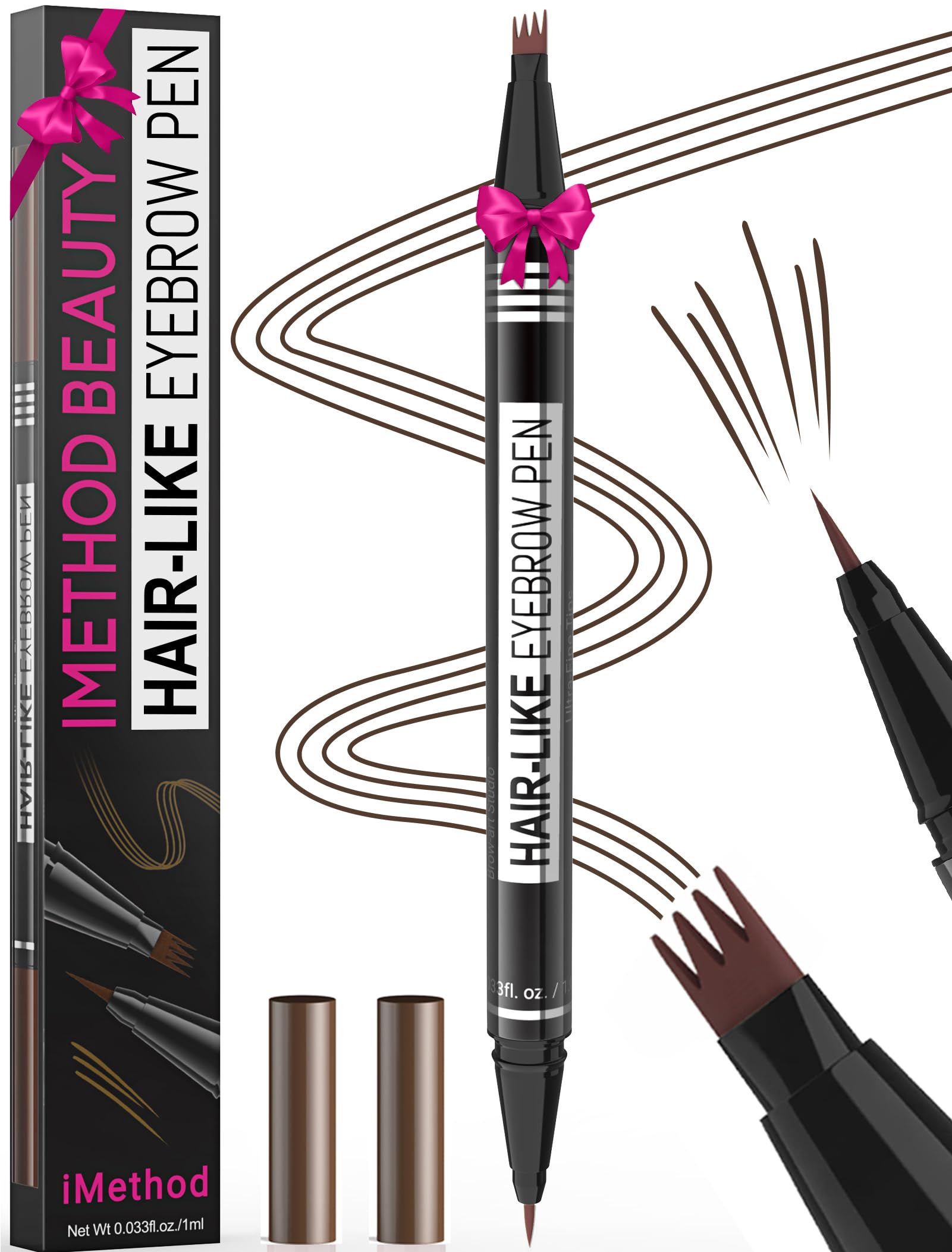 iMethod Microblading Eyebrow Pen - Magical 2-in-1 Dual-Ended Pencils for Women | Create Natural Hair-Like Brows, Last Al